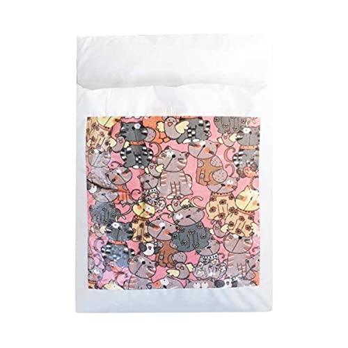 NIQIU Japanisches Katzenbett Warmer Katzenschlafsack Tiefschlaf Winter Abnehmbares Haustier Hundebett Haus Katzen Nest Kissen mit Kissen-Rosa Kätzchen,L 65x50cm von NIQIU