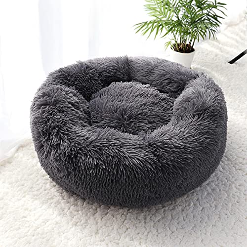 NIQIU Katzen-Hundebett Weicher Plüsch Langer Plüsch Bestes Haustier-Hundebett für Hunde Produkte Nest Winter Warm Schlafende Katze Haustier-Bett-Matte Katzenhaus-Dunkelgrau,100cm von NIQIU