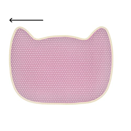 NIQIU Katzenform Haustier Katzentoilette Doppellagige Streu Eva Katzenbett Pads Trapping Box Matte House Clean Matte wasserdichte rutschfeste Katze pink,Spanien von NIQIU