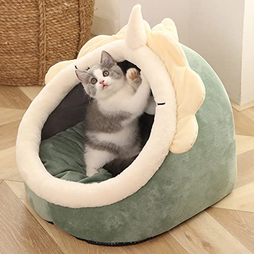 NIQIU Katzenhaus Katzenbett Kleiner Mattenkorb Katzen Hängematte Warmes Bett für Katzen Waschbares Kätzchen Kissen Höhle für kleinen Hund-02,S (31X30X28cm) von NIQIU