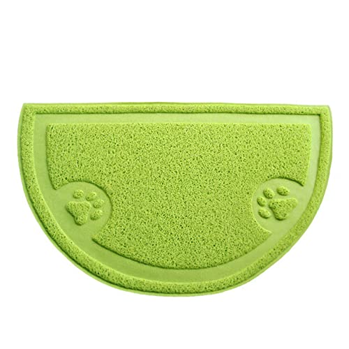 NIQIU Katzentoilette Katzentoilette Matte Futternapf Tischset Katzenbett Pads rutschfeste wasserdichte Katzentoilette Sandkastenmatten Katzenzubehör-Halbkreis-Grün von NIQIU