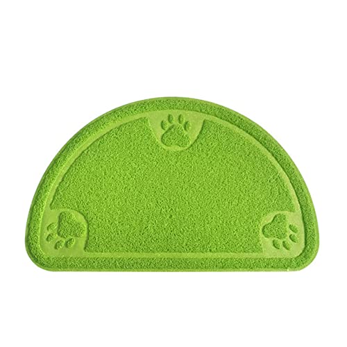 NIQIU Katzentoilette Katzentoilette Matte Futternapf Tischset Katzenbett Pads rutschfeste wasserdichte Katzentoilette Sandkastenmatten Katzenzubehör-NeuHalbkreis-Grün von NIQIU