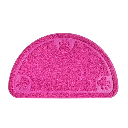 NIQIU Katzentoilette Katzentoilette Matte Futternapf Tischset Katzenbett Pads rutschfeste wasserdichte Katzentoilette Sandkastenmatten Katzenzubehör-NeuHalbkreis-Rosa von NIQIU