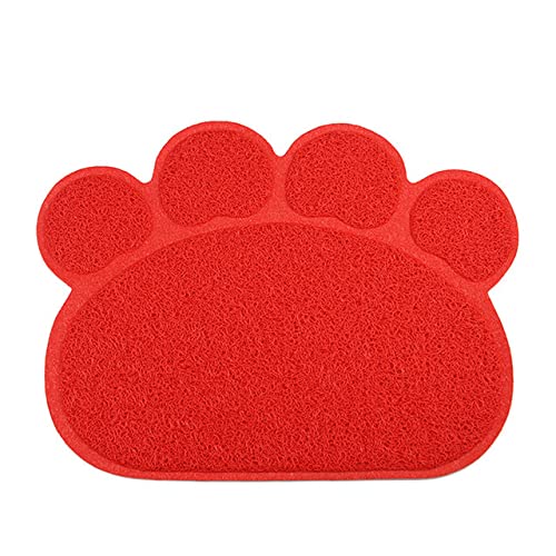 NIQIU Katzentoilette Katzentoilette Matte Futternapf Tischset Katzenbett Pads rutschfeste wasserdichte Katzentoilette Sandkastenmatten Katzenzubehör-Rot von NIQIU