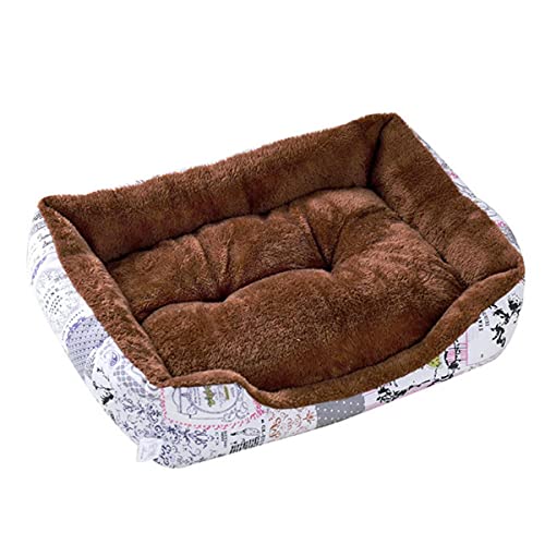 NIQIU Neu Haustierbett Haus Hundesofa Schlafen Betten Matte Katzenkissen Warm Gemütlich Weicher Plüsch Nest-Marineblau,M 55X45X13CM von NIQIU