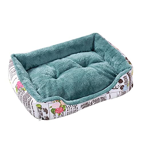 NIQIU Neu Haustierbett Haus Hundesofa Schlafen Betten Matte Katzenkissen Warm Gemütlich Weiches Plüsch Nest-Weiß,M 55X45X13CM von NIQIU