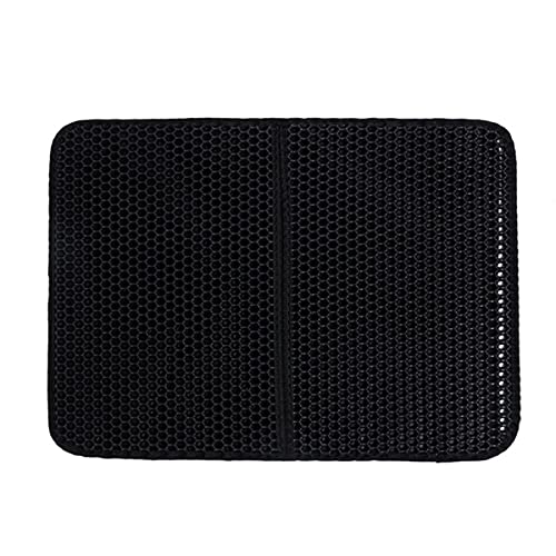 NIQIU Pets Cats Füllmatte Wasserdicht Eva Double Low Cats Filling Trapping Pet Mat Clean Path Produkte für Katzen Zubehör-Schwarz,m 55x75 cm Faltbar,Frankreich von NIQIU