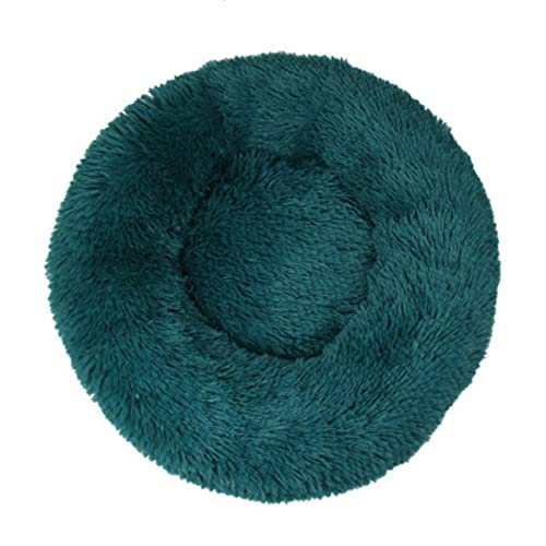 NIQIU Super Weiches Haustierbett Zwinger Hund Runder Winter Warmer Schlafsack Sofa Langes Plüsch Welpen Kissen Tragbare Katzenbedarf Tropfenverschiffen-Cyan,100cm von NIQIU