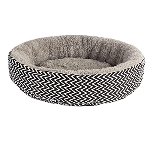 NIQIU Warmes Haustier Katzenbett Haus Winter Rundes Bett Fodable Katzenschlafmatte Pad Nest Zwinger Haustier Kissen Kätzchen Nest Heimtierbedarf-04,L von NIQIU