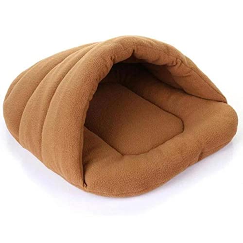 NIQIU Warmes Katzenbett Höhlenhaus Hausschuhe Betten Hund Kätzchen Matte Nest Zwinger Weiches Sofa Schlafsack Matten Kissen Für Katzen Hundebedarf-braun,L von NIQIU