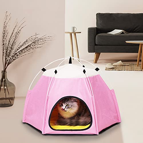 NIQIU ortable Folding Dog House Pet Cage Cat Carrier Zelt Laufstall Bett Faltzelt Laufstall Einfache Bedienung Zaun Haustierzubehör-Rosa,China von NIQIU