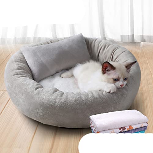 Net Red Egg Tarts Katzennest Katzenhaus Jahreszeiten Haustiere Winterwärme, Hundenest, Katzenprodukte Winter Katzenbett Verdickung-Geben Sie Kopfstützendecke, M Durchmesser 46cm 5kg von NIQIU