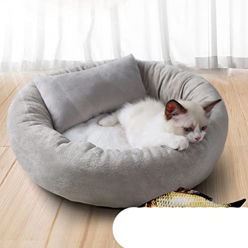 Net Red Egg Tarts Katzennest Katzenhaus Jahreszeiten Haustiere Winterwärme, Hundenest, Katzenprodukte Winterkatzenbett Verdickung-Kissensimulation, L Durchmesser 50cm 8kg von NIQIU