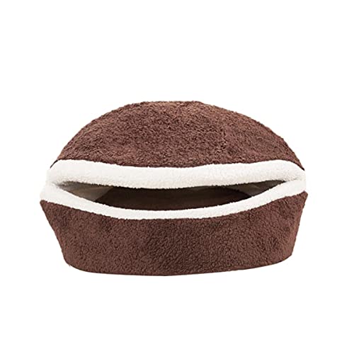 Netter Hamburger Bett Kennel Warmer Schlafsack Katze Wasserdichtes Nest Tragbares Haustier für Heimtier Welpen Schlafbedarf-Maroon,Vereinigtes Königreich von NIQIU