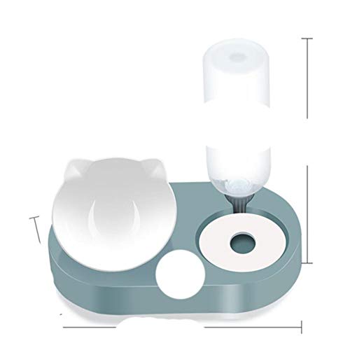 Neuer 2-in-1 Cat Bowl Wasserspender Automatische Wasserspeicherung Pet Dog Katzenfutterbehälter Futterbehälter mit Waterer Pet Waterer Feeder-Green von NIQIU