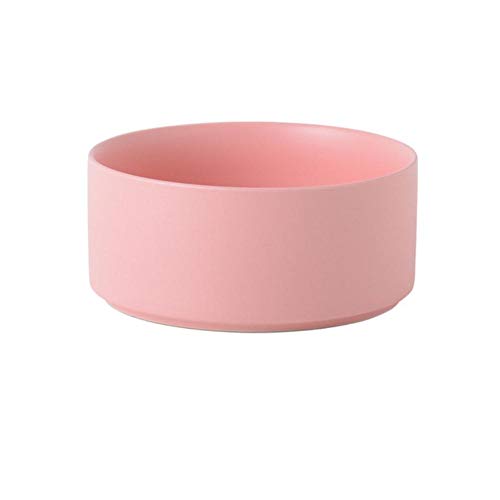 Niedliche Keramik Pet Bowl Katzenwelpen Fütterungszubehör Doppelschüsseln Hundefutter Wasserzufuhr Mit Holzregal Halsschutz Katzenschale-rosa Schüssel, S Durchmesser 12,8 cm von NIQIU