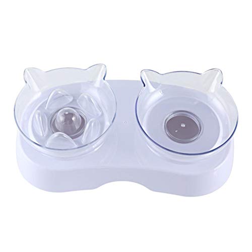 Pet Cat Bowls mit Ständer rutschfeste Double Cat Bowl Wasserfutterautomat Transparente Katzenohrform Abgerundet für Puppy Cats Supplies-Double Bowl, China von NIQIU