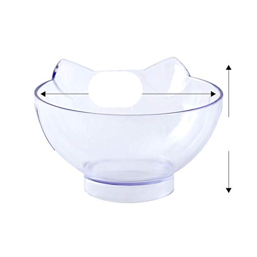 rutschfeste Cat Double Bowl Cat Bowl Hundenapf Transparent AS Material Futternapf mit Schutz Cervical Transparent Pet Supplies-AS ABGEBILDET von NIQIU