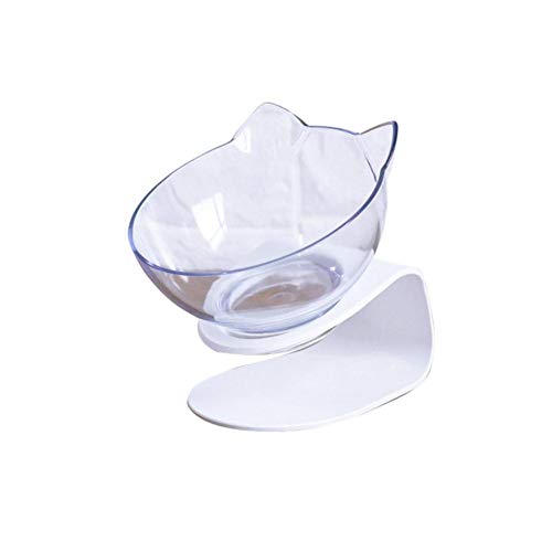 rutschfeste Cat Double Bowl Cat Bowl Hundenapf Transparent AS Material Futternapf mit Schutz Cervical Transparent Pet Supplies-AS ABGEBILDET von NIQIU