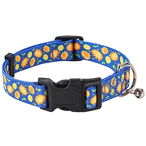 NISIYE Verstellbares Hundehalsband mit Glocken-spezielles Design-Muster, sehr bequem, weiches Nylon, atmungsaktives Haustierhalsband für kleine, mittelgroße und große Hunde von NISIYE