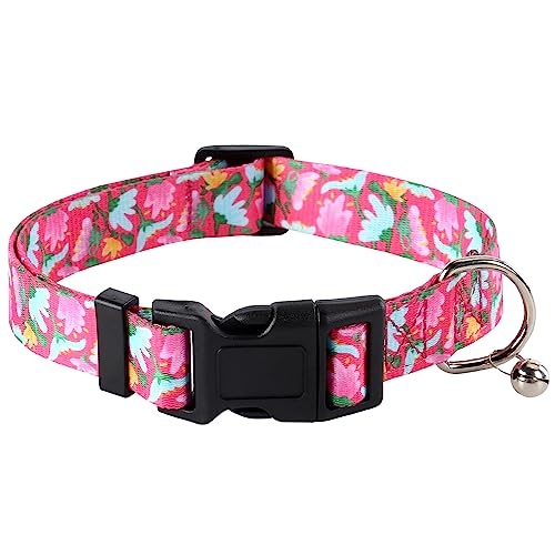 NISIYE Verstellbares Hundehalsband mit Glocken-spezielles Design-Muster, sehr bequem, weiches Nylon, atmungsaktives Haustierhalsband für kleine, mittelgroße und große Hunde von NISIYE