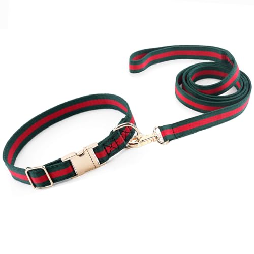 Premium-Hundehalsband, niedliches Hundehalsband, luxuriöser Stil, langlebige Haustierhalsbänder und Hundeleine mit Metallschnalle, Sicherheit für Welpen, kleine Hunde von NISIYE