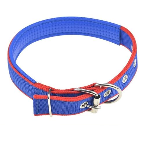 Hunde- und Katzenhalsband mit Legierungsschnalle, größenverstellbares Halsband für kleine und mittelgroße Hunde, Heimtierbedarf, Haustierhalsband, weiches Leder, blau, rot, 2,0 x 50 cm, China von NITONAMI