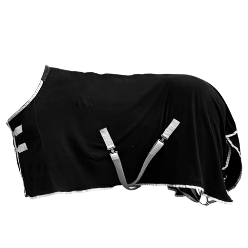 1 x Warmhaltedecke aus Polarfleece, abnehmbarer Halsbezug, schwere Winter-Pferdedecke, Pferdepflegedecke (135 cm) von NIUGRECF