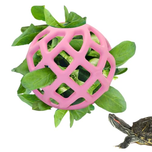 NIUNIUZHENG Schildkröten-Futterball, Schildkrötenspielzeug, hängender Futterball für kleine Tiere, Schildkröte, Gemüse, Gras, Obst, Fütterung und Heu-Futterball (Rosa) von NIUNIUZHENG