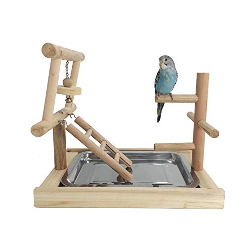 Holz Vogel Spielständer Papagei Spielplatz, Papagei Spielplatz Stand Vogel Training Rod Fußkettchen liefert Tiger Skin Stand Stick Vogel Spielzeug von NIUSABOU