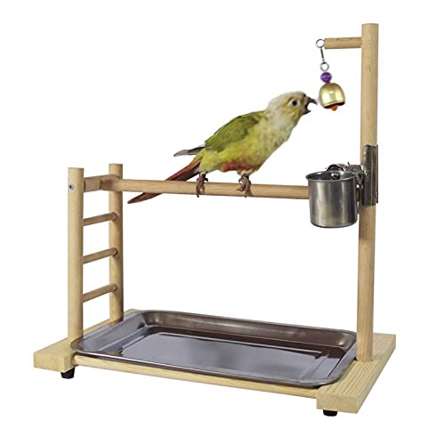 Holz Vogel Spielständer Papagei Spielplatz, Vogelkäfigständer Papagei Spielhalle Holz Conure Spielplatz Vogelkäfigständer Zubehör Vogelhaus Dekor Tisch von NIUSABOU