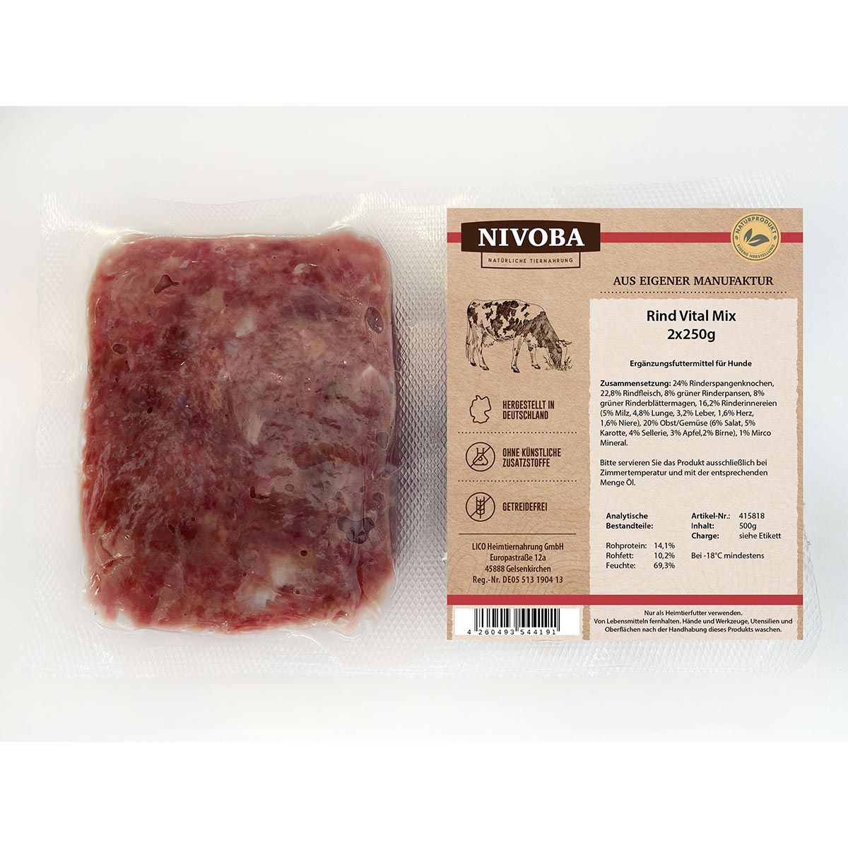 Nivoba Rind Vital Mix 14x2x250g von NIVOBA