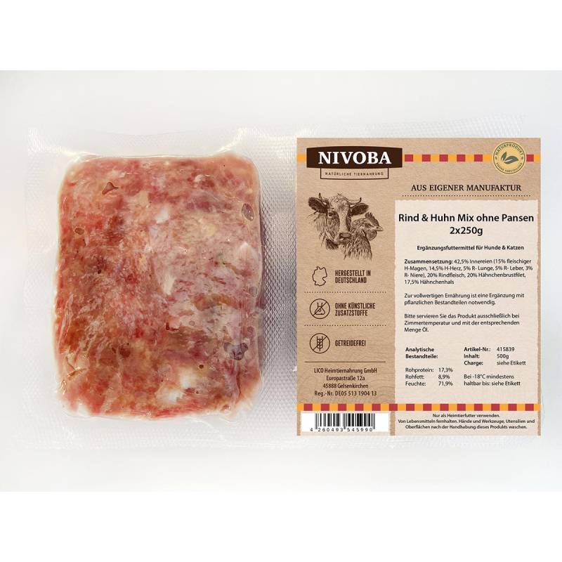 Nivoba Rind & Huhn Mix ohne Pansen 28x2x250g von NIVOBA