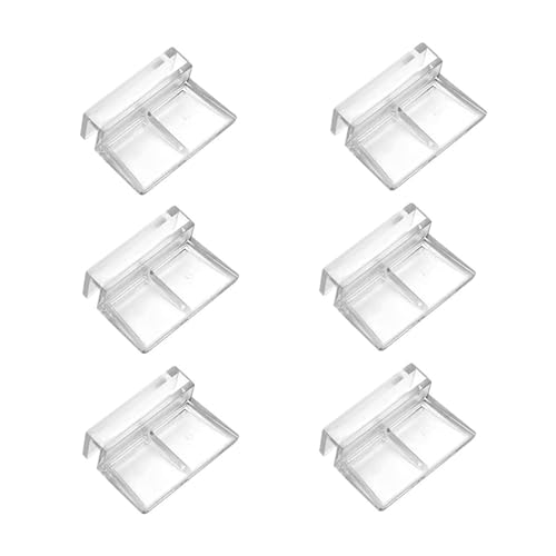 NIYATA 6 Stück Schutzclips aus Glas für Aquarium, 6 mm Clip, Halterung für Aquarium, transparent, Clips für Aquariumdeckel, für Aquarium-Fischbehälter von NIYATA