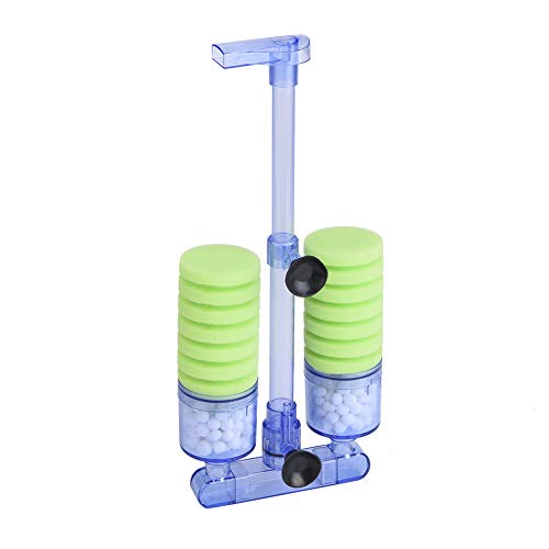 NIZUUONE Aquarium-Filter, Luftpumpe, Schwamm, Biochemische Sauerstoffpumpe für Mini-Aquarium-Zubehör (XY-2882 (grün)) von NIZUUONE