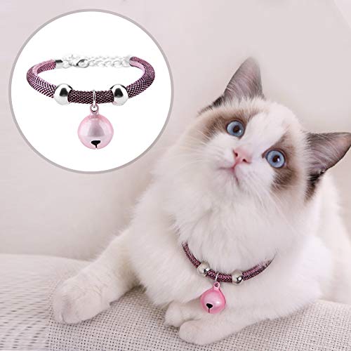 NIZUUONE Nylon-Katzenhalsband mit Glöckchen, Verstellbares Kleines Haustierhalsband für Kätzchen, um den Überblick über Süße Katzen und Kätzchen zu Behalten (Jane-Fans) von NIZUUONE