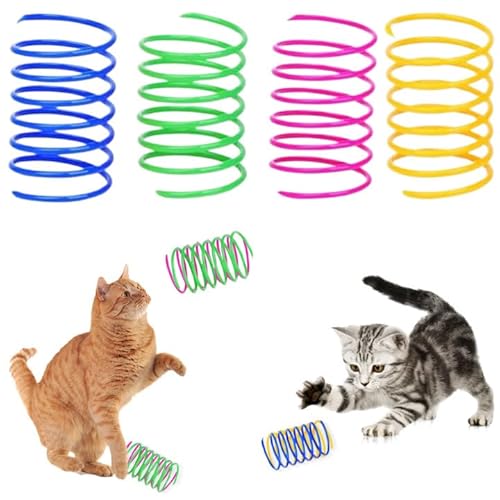 NJCXOLA Katzenspielzeug, 16 Stück Katzenspielzeug, Spirale Bunte Spirale, Spielzeug Katze,Katzenspielzeug, Plastik Spiralen Katzenspielzeug Spirale Set für Katze Kätzchen von NJCXOLA