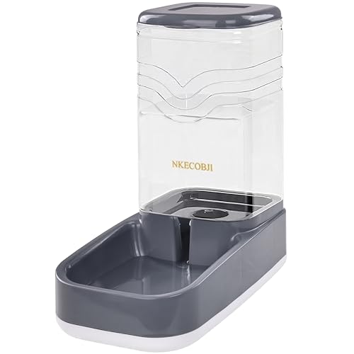 NKECOBJI Automatisches Futter- und Wasserspender-Set, Schwerkraft-Futterspender und Bewässerungs-Set mit Futternapf, leicht zu reinigen, selbstfüttern für kleine, große Haustiere, Hunde, Katzen, von NKECOBJI