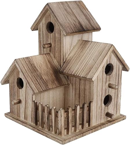 Vogelhaus aus Holz, Vogelhaus zum Aufhängen, einzigartige Neuheit, Vogel-Nistkasten, Gartendekorationen, Vogelhäuser für den Garten, geeignet für viele verschiedene Arten von Gartenvögeln (Beige) von NKFOOPDU