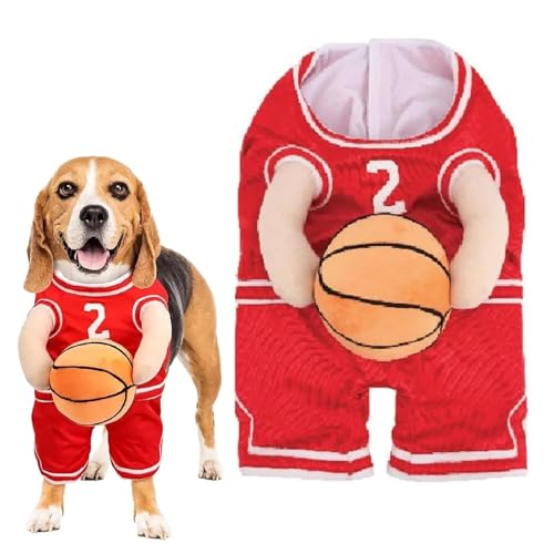 Hunde-Basketballkostüm mit Ball, Basketball-Hundekostüm, Hunde-Basketball-Halloween-Kostüm, Hunde-Basketballspieler-Kostüm mit Ball von NKNLKS