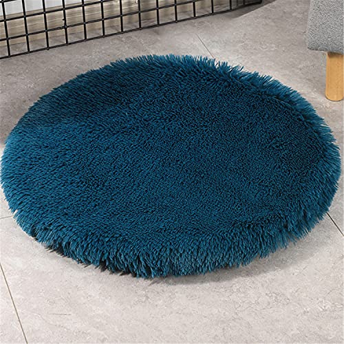 NLCYYQ Hundematte Hundekissen Haustiermatte Haustierbett Haustier Matratze Weicher Plüsch Flauschige Haustiere Schlafdecke Kissen Matte Nest Waschbar (Durchmesser 100 cm,Blaugrün) von NLCYYQ