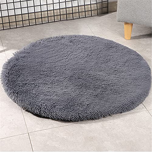 NLCYYQ Hundematte Hundekissen Haustiermatte Haustierbett Haustier Matratze Weicher Plüsch Flauschige Haustiere Schlafdecke Kissen Matte Nest Waschbar (Durchmesser 100 cm,Dunkelgrau) von NLCYYQ