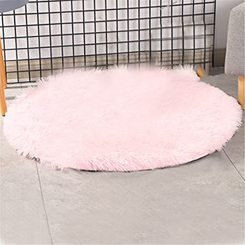 NLCYYQ Hundematte Hundekissen Haustiermatte Haustierbett Haustier Matratze Weicher Plüsch Flauschige Haustiere Schlafdecke Kissen Matte Nest Waschbar (Durchmesser 100 cm,Hell-Pink) von NLCYYQ