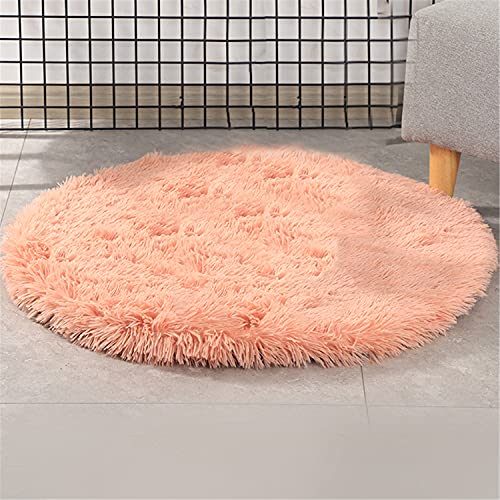 NLCYYQ Hundematte Hundekissen Haustiermatte Haustierbett Haustier Matratze Weicher Plüsch Flauschige Haustiere Schlafdecke Kissen Matte Nest Waschbar (Durchmesser 100 cm,Orange) von NLCYYQ