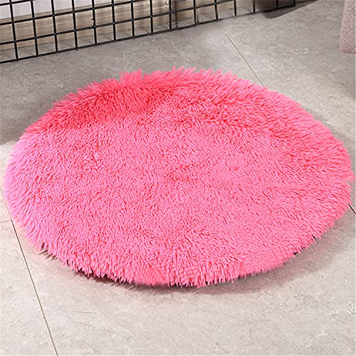 NLCYYQ Hundematte Hundekissen Haustiermatte Haustierbett Haustier Matratze Weicher Plüsch Flauschige Haustiere Schlafdecke Kissen Matte Nest Waschbar (Durchmesser 100 cm,Rosenrot) von NLCYYQ