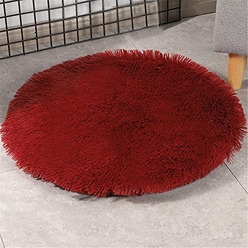 NLCYYQ Hundematte Hundekissen Haustiermatte Haustierbett Haustier Matratze Weicher Plüsch Flauschige Haustiere Schlafdecke Kissen Matte Nest Waschbar (Durchmesser 100 cm,Rot) von NLCYYQ