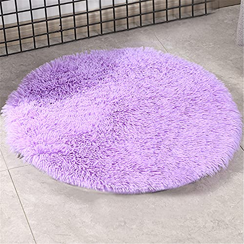 NLCYYQ Hundematte Hundekissen Haustiermatte Haustierbett Haustier Matratze Weicher Plüsch Flauschige Haustiere Schlafdecke Kissen Matte Nest Waschbar (Durchmesser 60 cm,Lila) von NLCYYQ