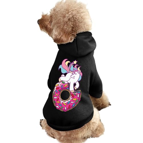 Einhorn-Donut-Warmer Hunde-Kapuzenpullover, süßes Hundekostüm-Sweatshirt, gemütliche Haustierkleidung, XL von NLWQEKV