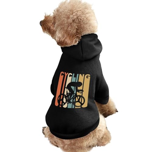 Retro 1970er Jahre Radfahren Warmer Hunde-Kapuzenpullover Niedliches Hundekostüm-Sweatshirt Gemütliche Haustierkleidung XL von NLWQEKV