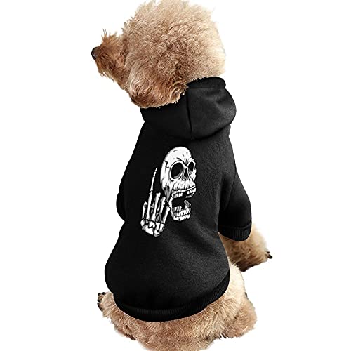 Rock 'N Roll Skull Hunde-Sweatshirt, Warmer Haustier-Kapuzenpullover für Katzen und Hunde von NLWQEKV